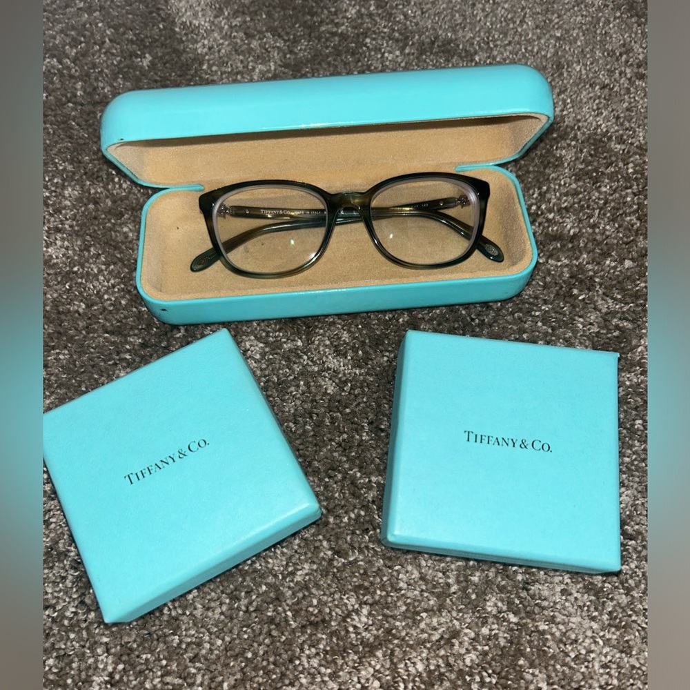 Tiffany eye glasses and two boxes